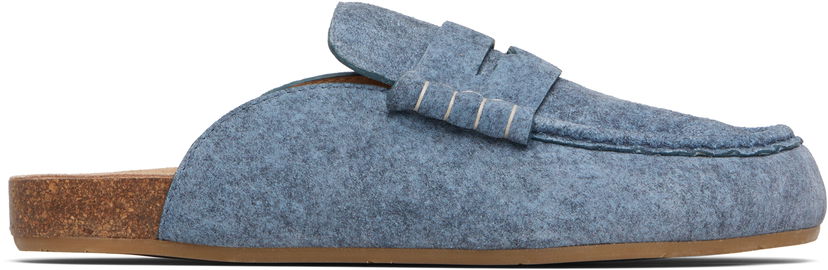 Sneakers og sko JW Anderson JW Anderson Felt Stitch Loafer Mules Blå | LF0078-LA0380