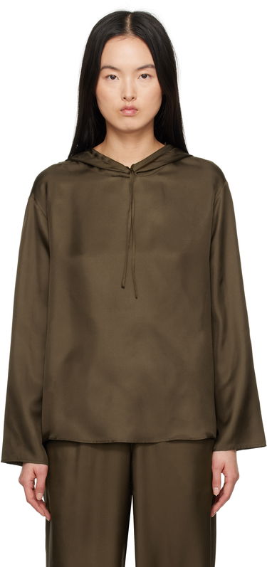 Sweatshirt Loulou de Saison Loulou de Saison Nuka Silk Hoodie Grøn | NUKA, 0