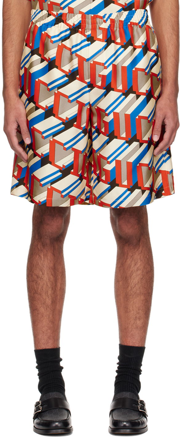 Shorts Gucci Multicolor Pixel Flerfarvet | 742781 ZAPEI, 0