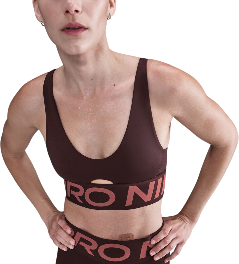 Bh Nike Nike Pro Indy Plunge Medium Support Sports Bra Brun | hf7324-652