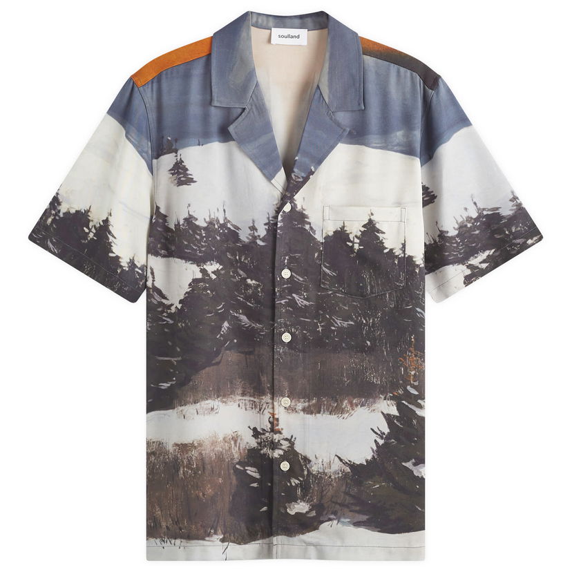 Skjorte Soulland Orson Snow Hare Shirt With Print Blue Multi Blå | 42045-1286-BLM