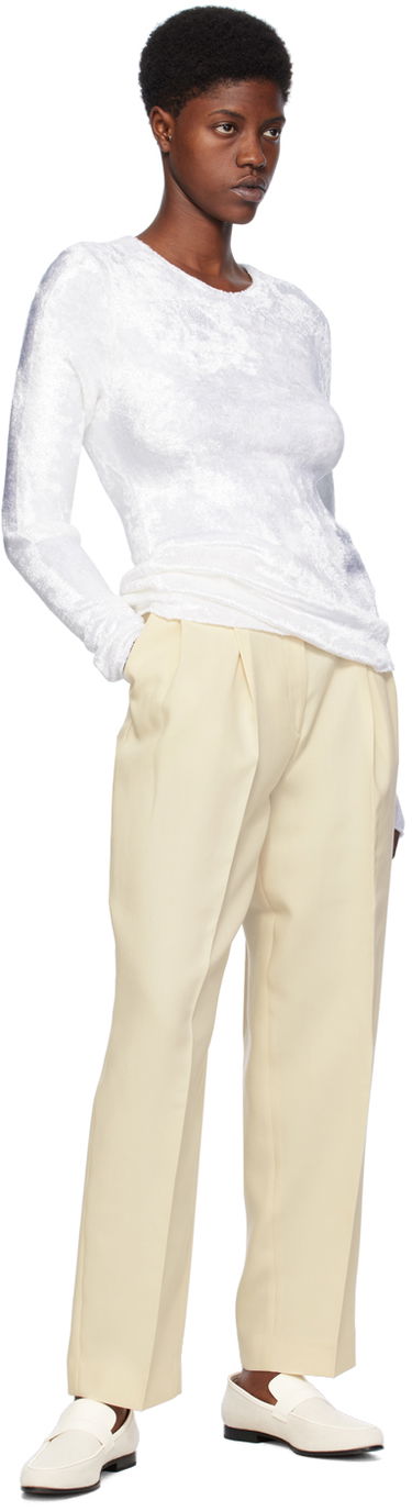 Sweater TOTEME TOTEME Slim Long Sleeve T-Shirt Hvid | 241-WRT1059-YA0026, 3
