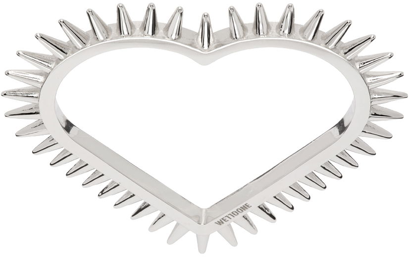 Armbånd We11done Spike Heart Double Ring Metalisk | WD-AJ1-23-504-U-SV