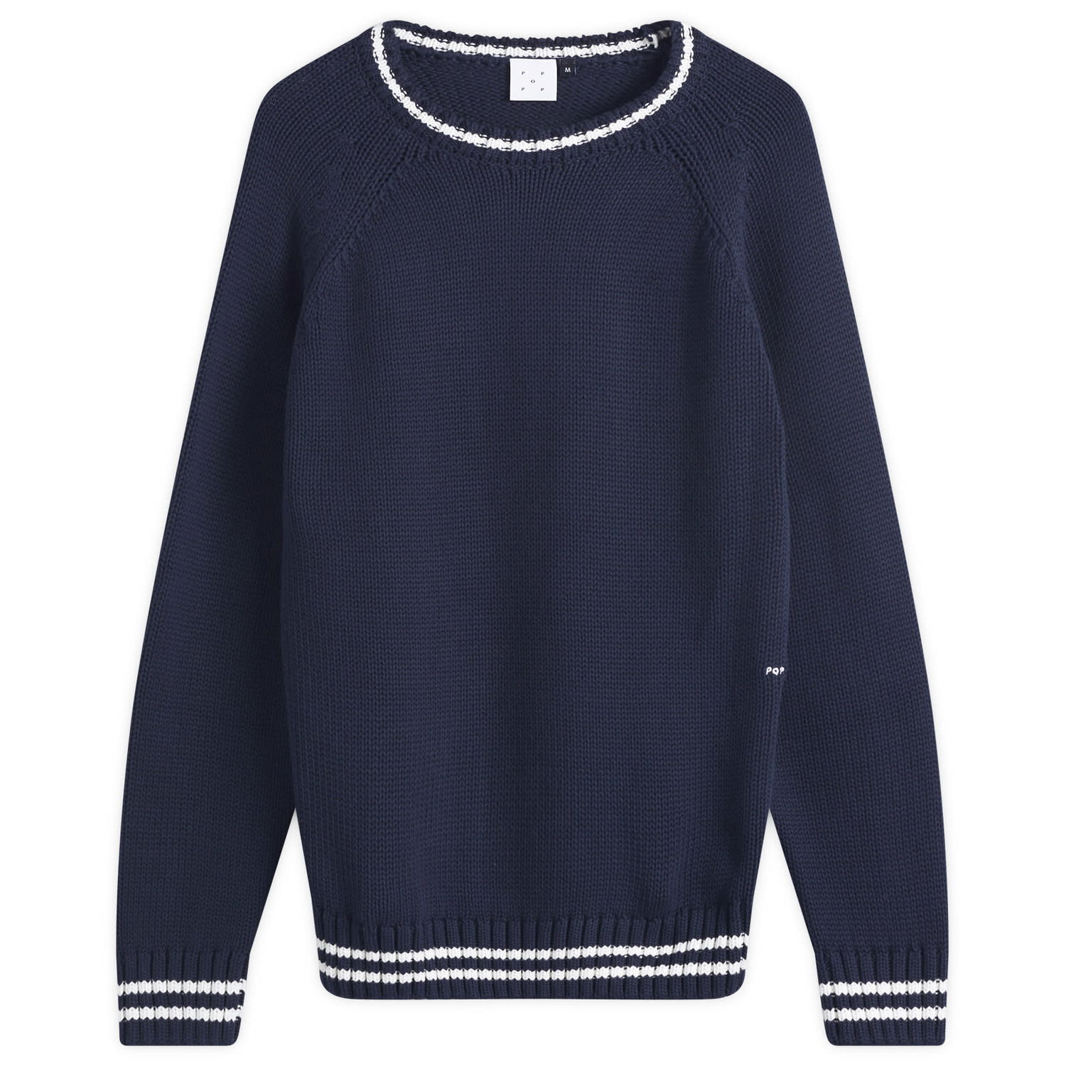 Sweater Pop Trading Company Knitted Logo Crew Sweater Mørkeblå | POPSS25-06-002, 1