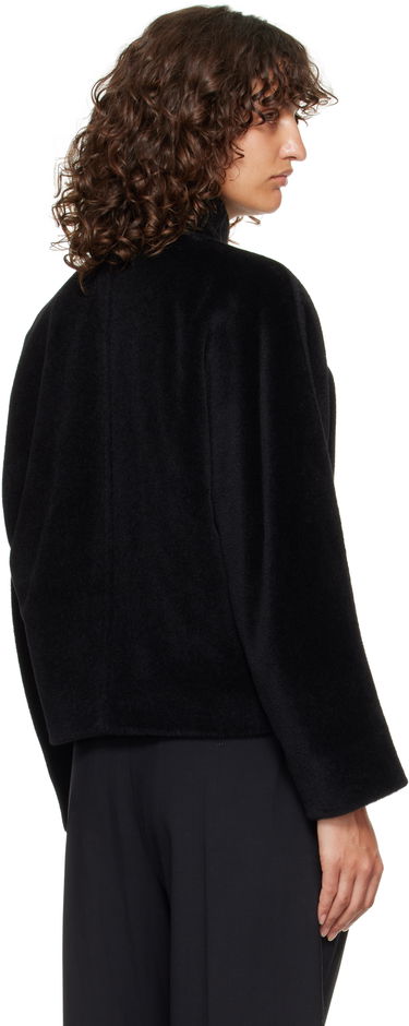 Jakke Max Mara Caladio Cropped Textured High Neck Button-Up Jacket Sort | 2526086091600, 2