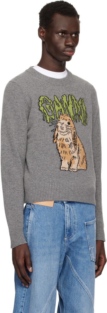 Sweater GANNI Wool Vest Frost Gray Grå | K2308-523, 1