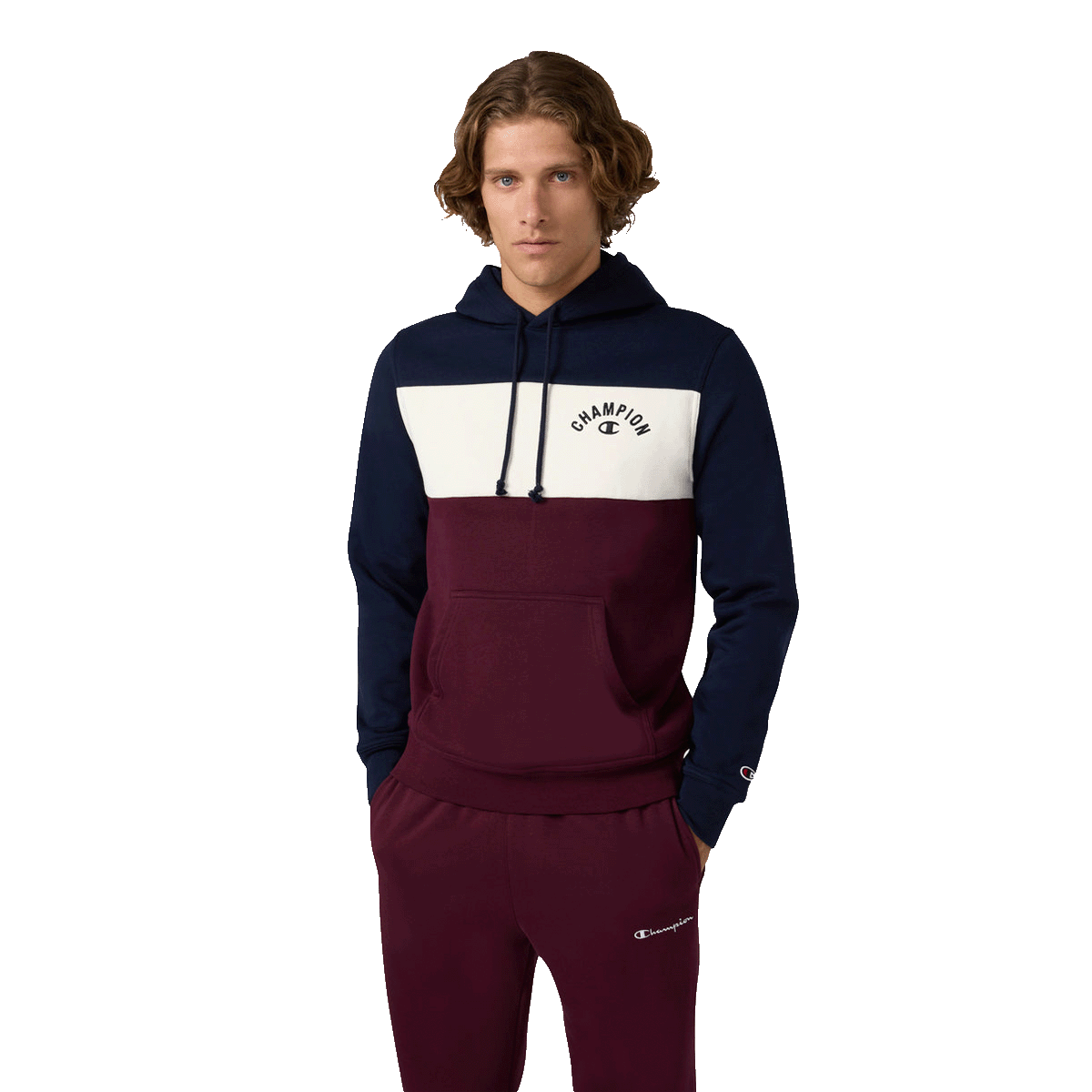 Træningsdragt Champion Color Block Hoodie and Joggers Set with Logo Flerfarvet | 221742-BS501, 0