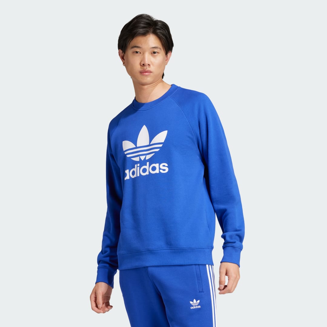 Sweater adidas Performance Adicolor Classics Trefoil Crewneck Sweatshirt Blå | IZ1856, 0