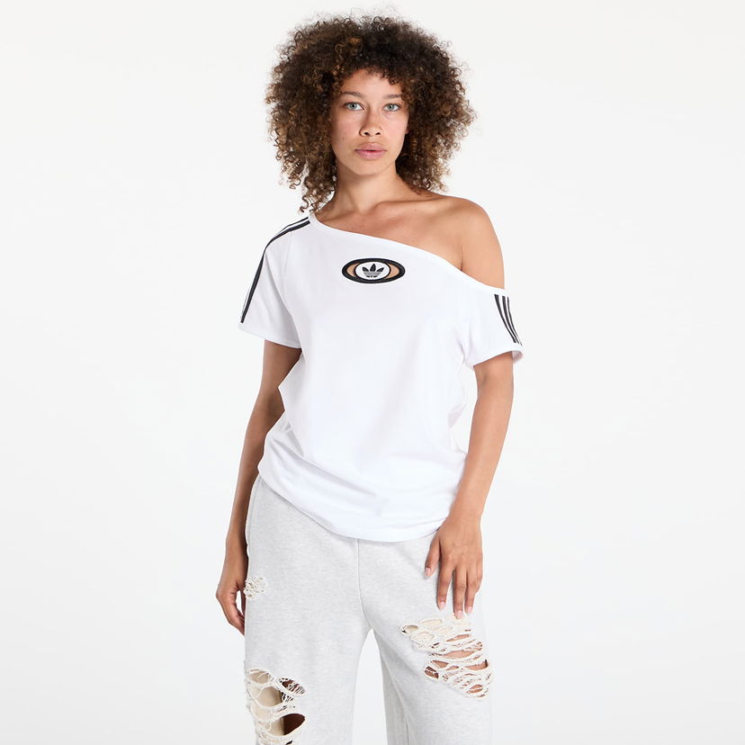 T-shirt adidas Originals adidas Originals Campus 2000 Off Shoulder T-Shirt Hvid | KC8795