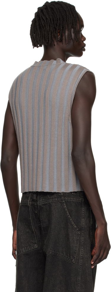 Sweater Eckhaus Latta Eckhaus Latta Ribbed Knit Vest Grå | 8025-EL-PF25-H, 2