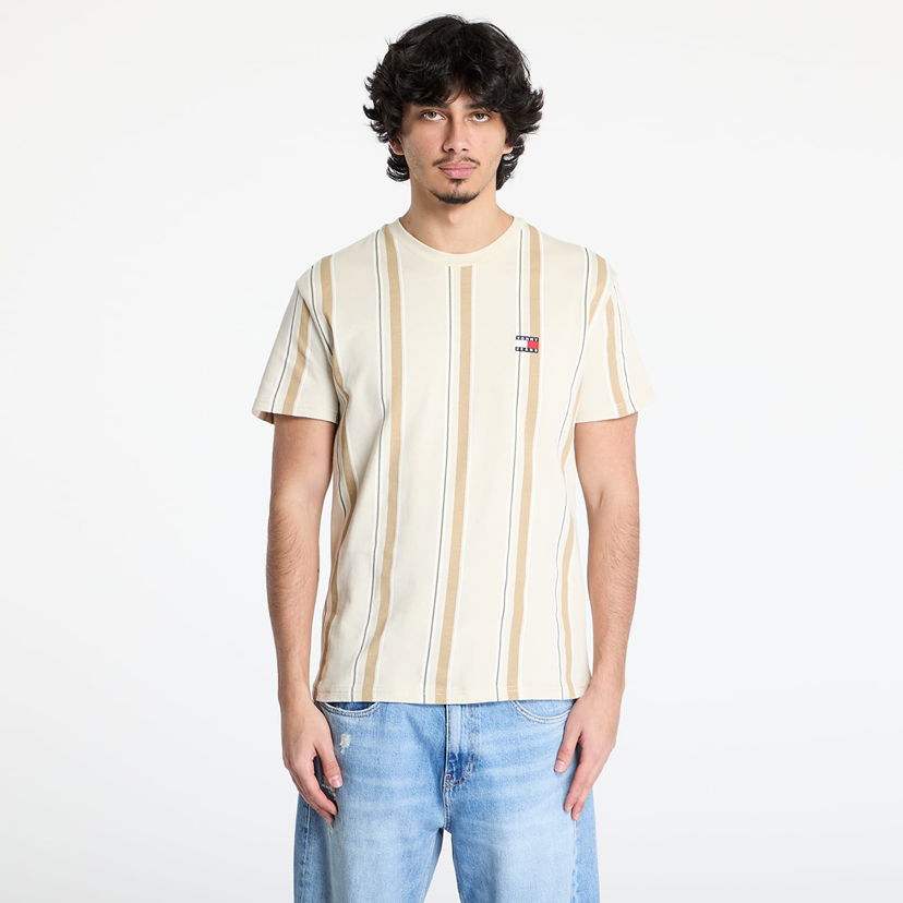 T-shirt Tommy Hilfiger Tommy Jeans Regular Vertical Stripe Tee Beige | DM0DM21364 ACG