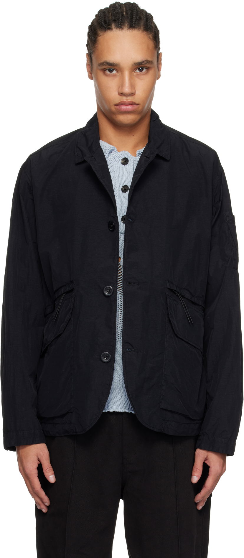 Vindjakke C.P. Company C.P. Company Flatt Nylon Blazer Sort | 18CMBZ021A-005991G