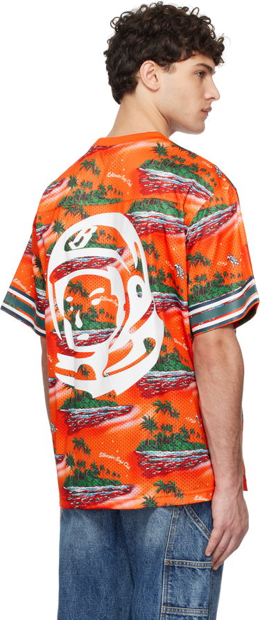 Jersey BILLIONAIRE BOYS CLUB Tropical Island Print Football T-shirt Orange | B24466, 2