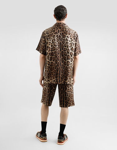 Shorts Dolce & Gabbana Dolce & Gabbana Leopard-Print Silk Shorts Flerfarvet | GV37ATIS1B7HY13M, 2