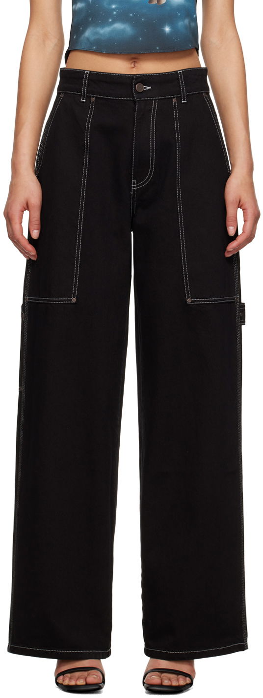 Cargo bukser Stella McCartney Workwear Jeans Sort | 6D01503SPH21