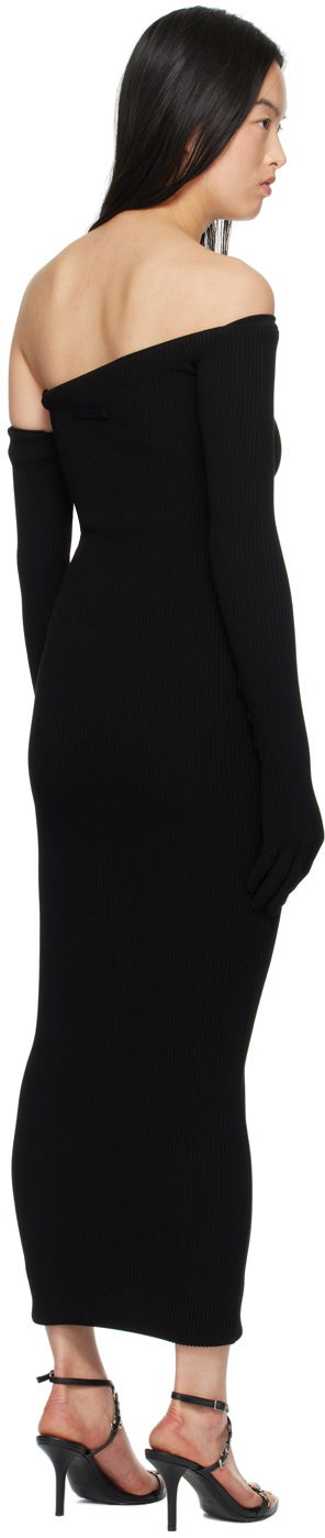 Kjole Jean Paul Gaultier Jean Paul Gaultier Asymmetric Neck Maxi Dress Sort | 24/25-F-RO164-M070-00, 2