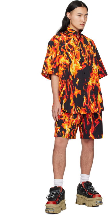 Skjorte VETEMENTS Vetements Fire Print Short Sleeve Shirt Flerfarvet | UA66SH430X, 3