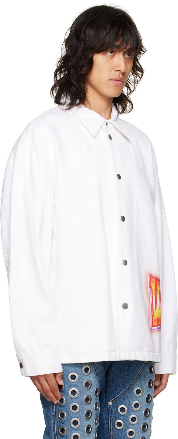 Jakke We11done We11done Printed Denim Jacket Hvid | WD-DJ3-22-312-U-WH, 1