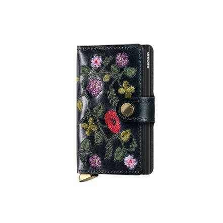 Tegnebog Secrid Miniwallet Stitch Floral Card Holder Sort | MSt-Black, 0