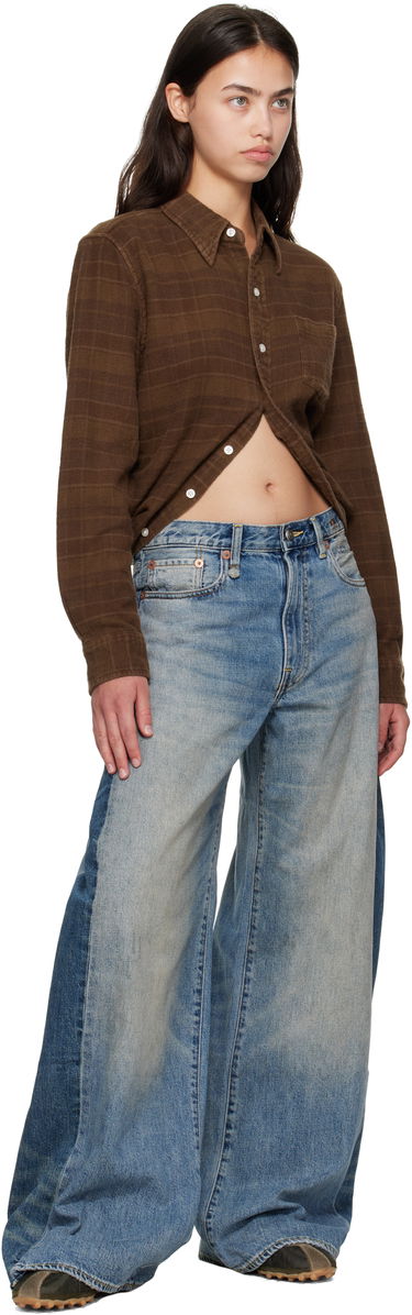 Skjorte R13 R13 Wrap Around Plaid Shirt Brun | R13WR433-R554B, 3