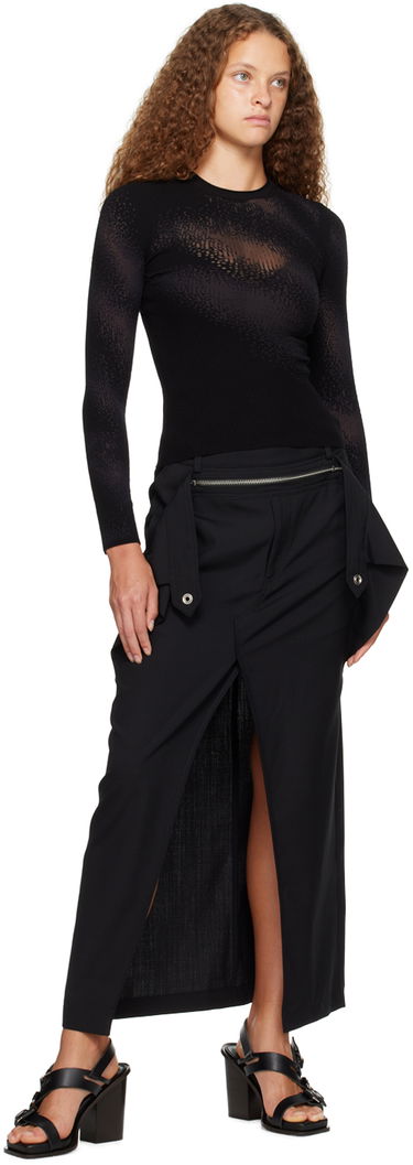 Sweater Dion Lee Dion Lee Burn Out Long Sleeve T-Shirt Sort | C7201P23, 3