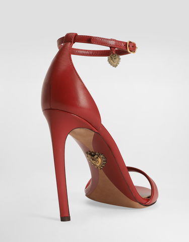 Tilbehør Dolce & Gabbana Dolce & Gabbana Polished Goatskin Heeled Sandals Rød | CR1775A573883027, 3