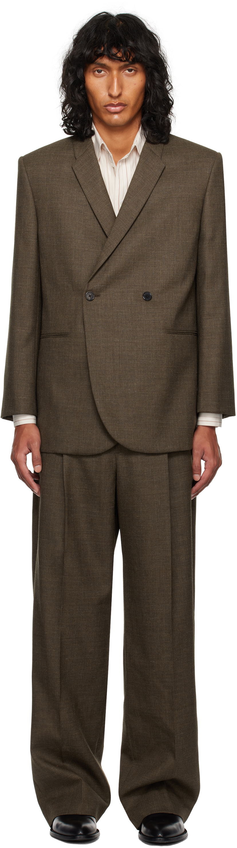 Jakke The Row The Row Toyo Double-Breasted Blazer Brun | 832-W3465