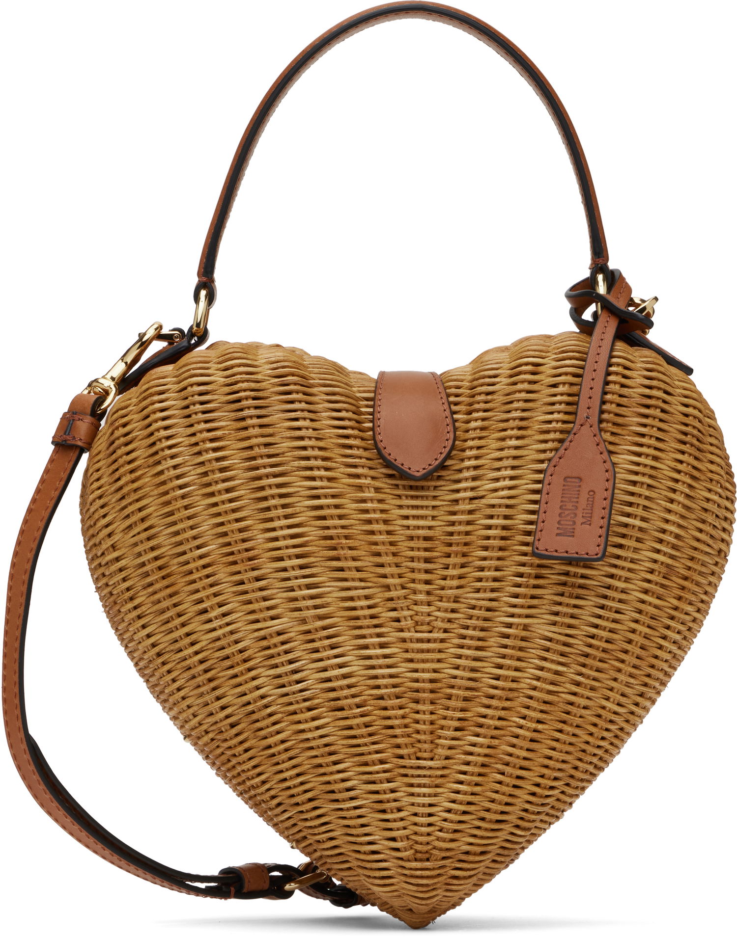 Håndtaske Moschino Moschino 'Love Me' Wicker Heart Bag Brun | MC4138PP1M 251MOON1 10A, 0
