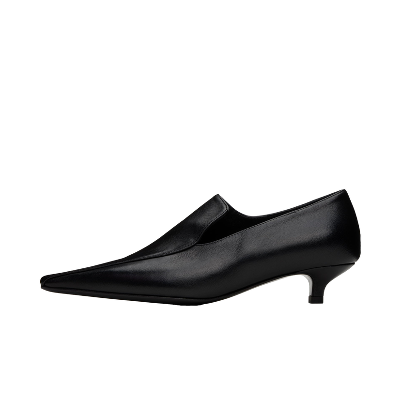 Sneakers og sko TOTEME Leather Kitten Heel Pumps Sort | 251-WAS4692-LE0104