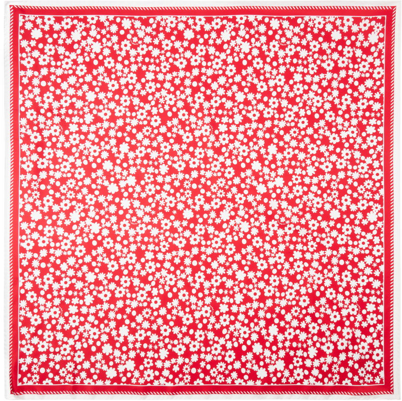 Tørklæde Marni Marni Pop Fields Silk Twill Scarf Rød | ACMC0176A0 UAS021