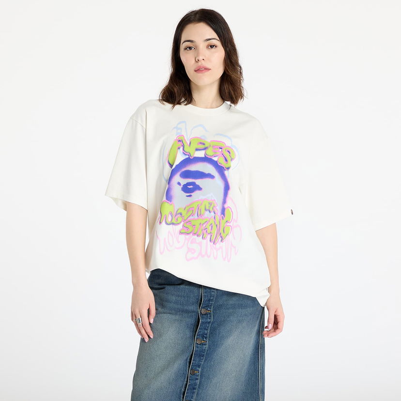 T-shirt BAPE A BATHING APE Heavy Washed Logo Relaxed Fit T-Shirt XXL Hvid | 001CSL301349MIVY
