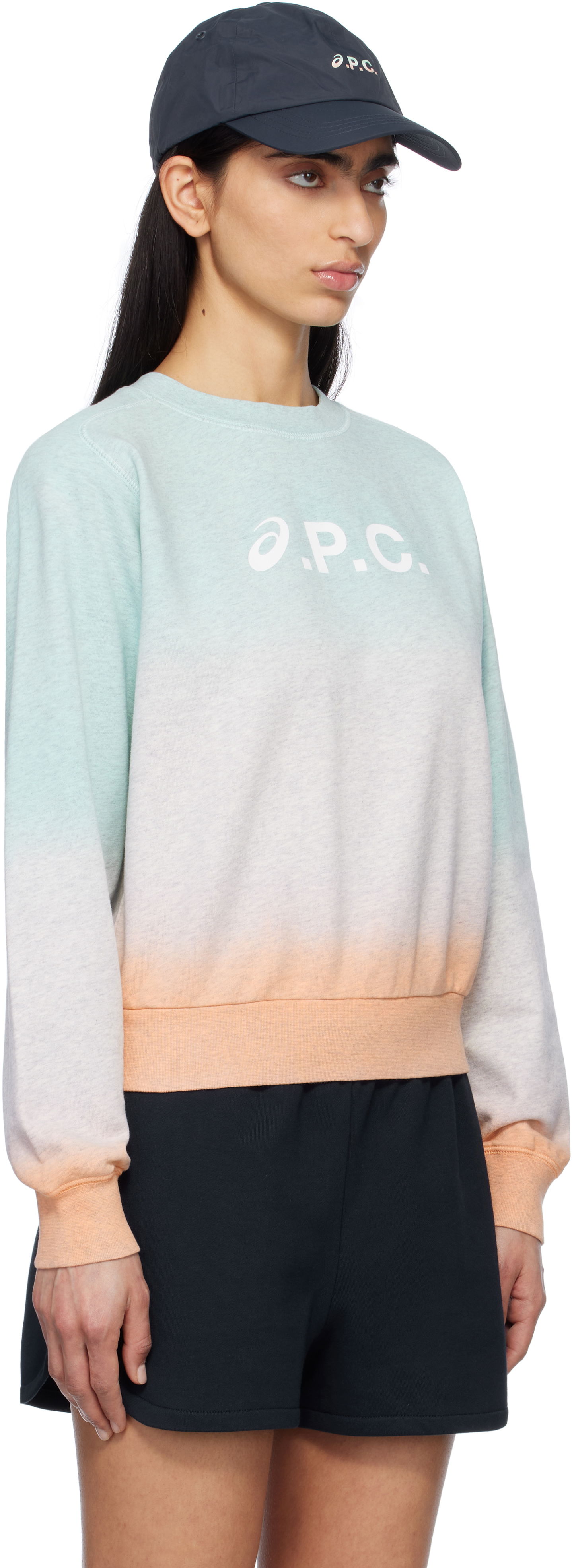 Sweater A.P.C. A.P.C. ASICS Edition Dip Dye Sweatshirt Grøn | COEZD-F27957, 1