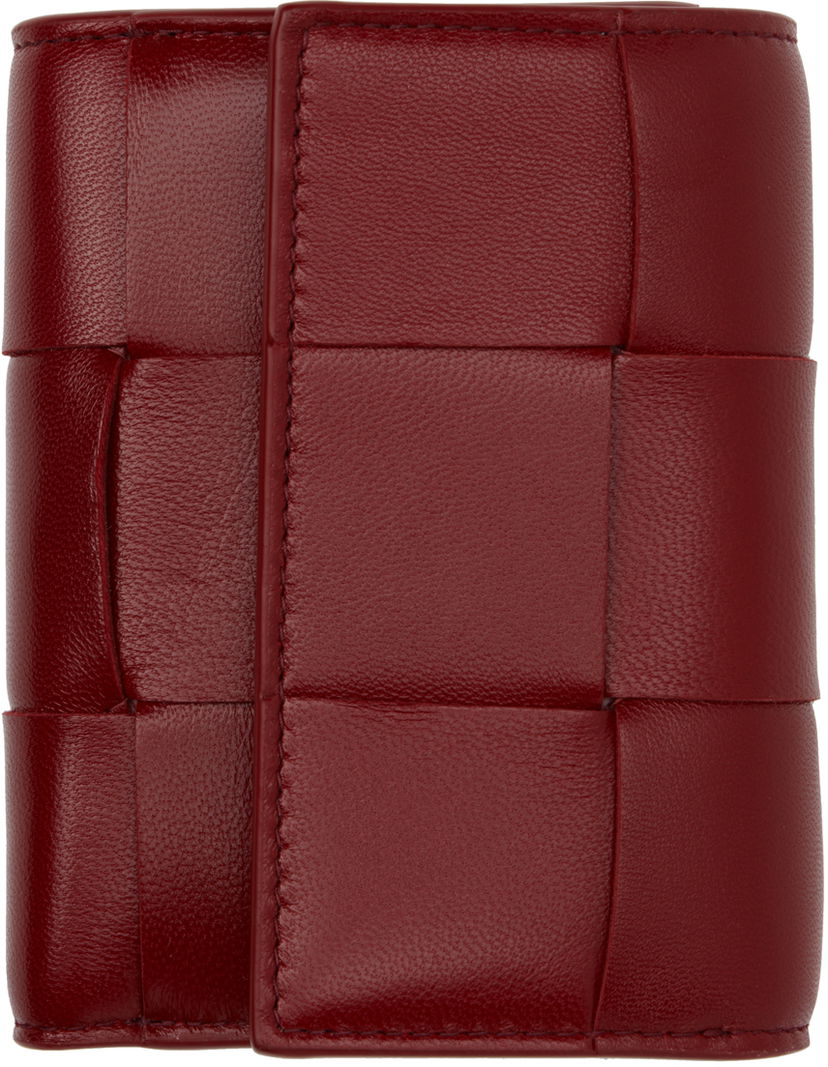 Tegnebog Bottega Veneta Red Cassette Tri-Fold Zip Wallet Rød | 750245 VCQC9