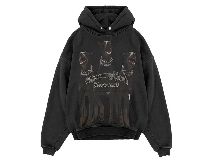Sweatshirt Represent Clo Represent Thoroughbred Oversized Hoodie Vintage Black Sort | M04149-03