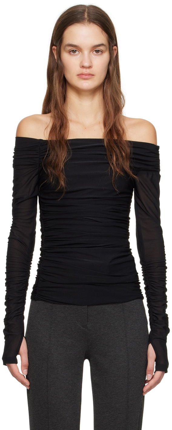 Tanktop Helmut Lang Ruched Long Sleeve T-Shirt Sort | N10HW510