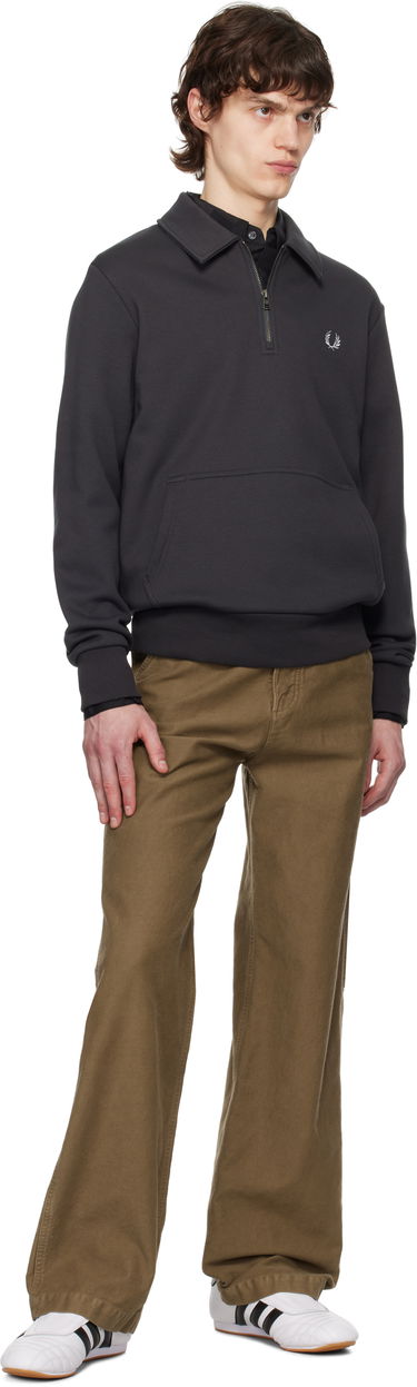 Sweatshirt Fred Perry Fred Perry Half-Zip Fleece Sweatshirt Grå | M8637, 3