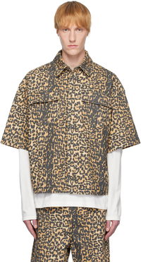 Rhude Leopard Boxy Work Denim Shirt