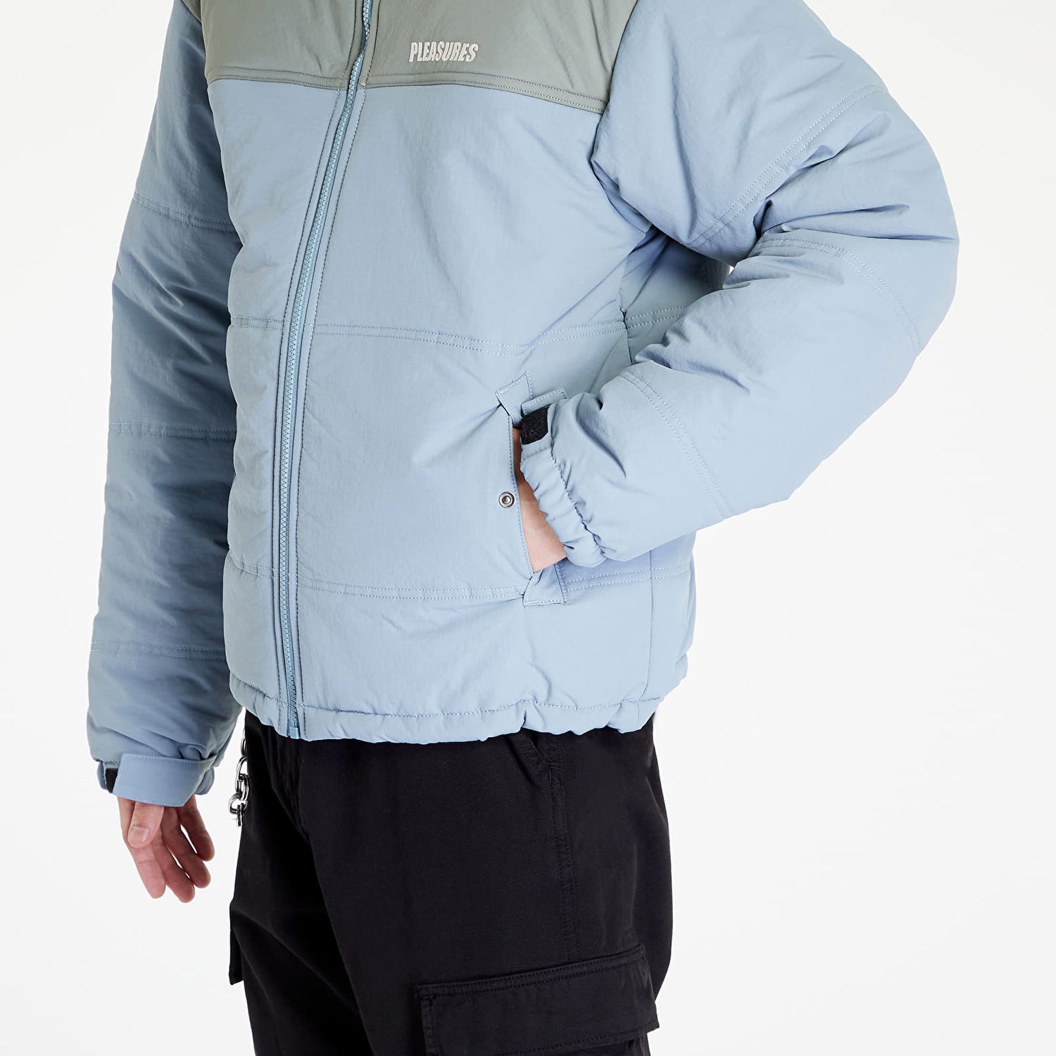 Puffer jakke Pleasures Kerosene Puffer Jacket Blå | P22W026 BLUE, 1