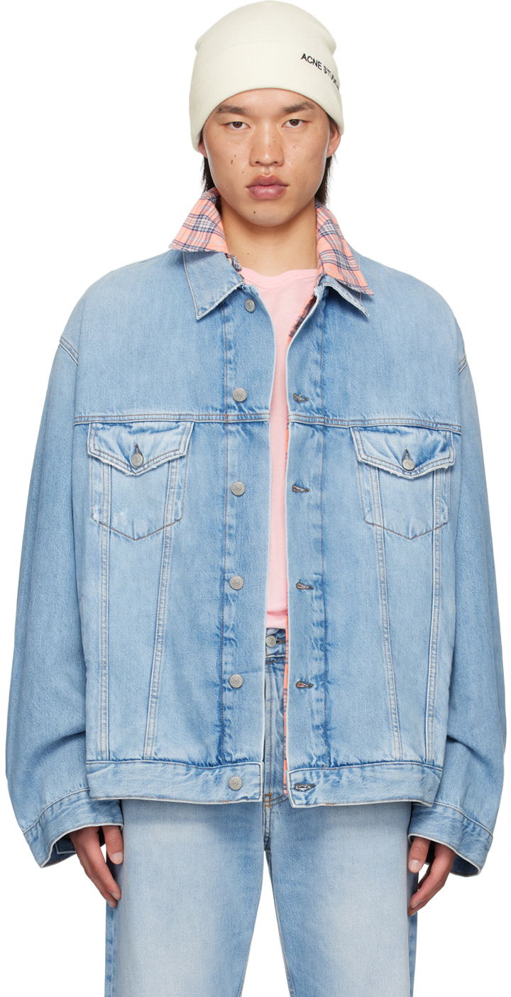 Jakke Acne Studios Blue Relaxed-Fit Denim Jacket Blå | C90176-, 0
