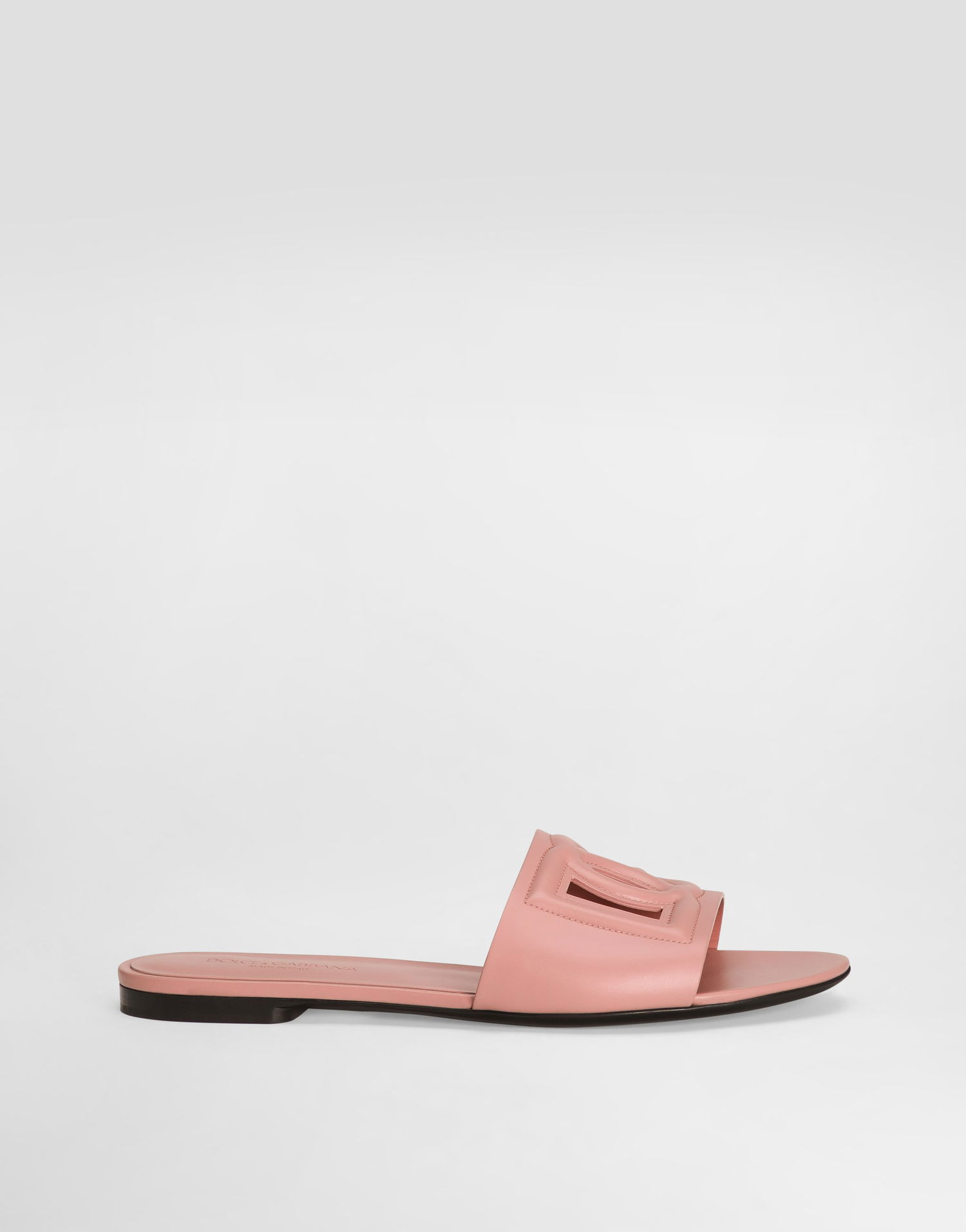 Tilbehør Dolce & Gabbana Dolce & Gabbana Calfskin DG Logo Sliders Lyserød | CQ0436AY32980405, 0