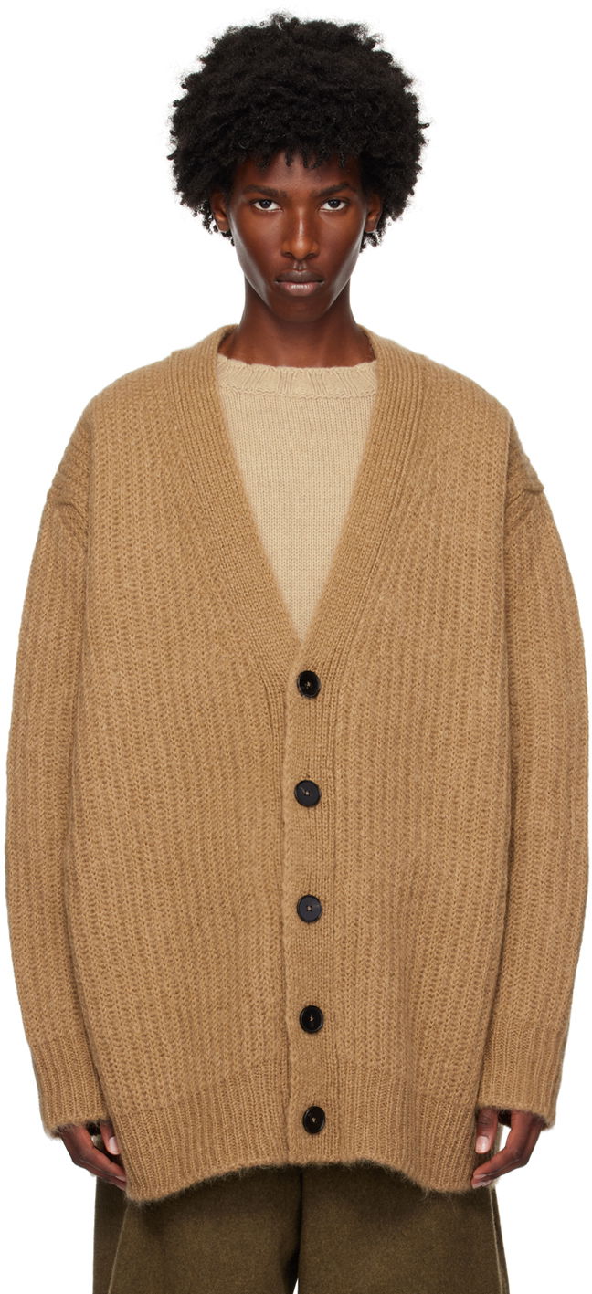 Sweater Jil Sander Brown Mohair Cardigan Beige | J22HP0030_J14715