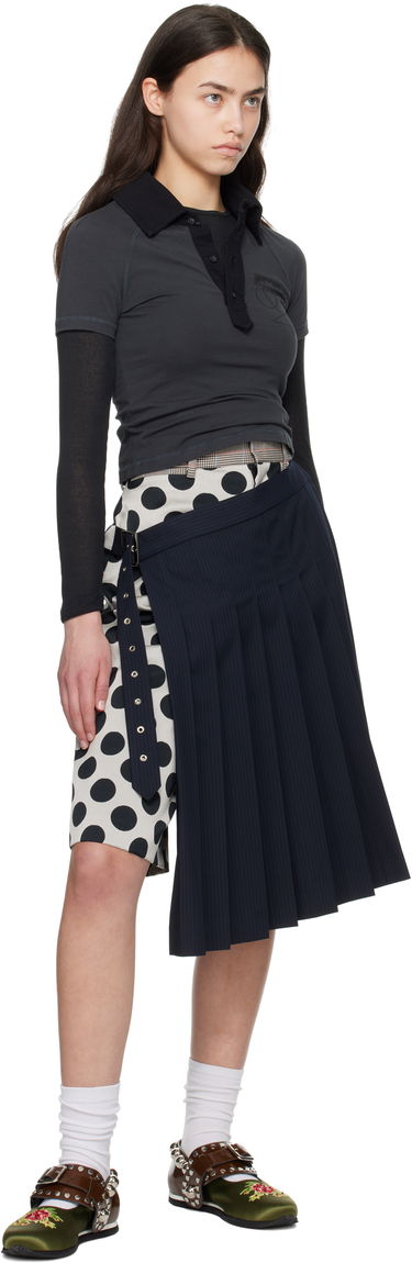 Nederdel Charles Jeffrey Loverboy Charles Jeffrey LOVERBOY Waisted Pleated Asymmetrical Skort Mørkeblå | 54040402, 3