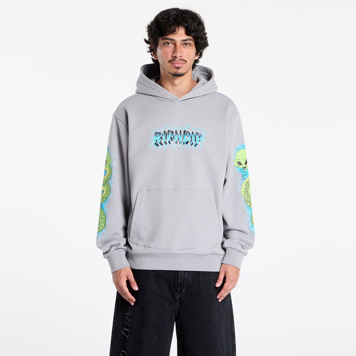 Sweatshirt RIPNDIP RIPNDIP Alien Electric Hoodie Grå | RNDSUM25121, 0