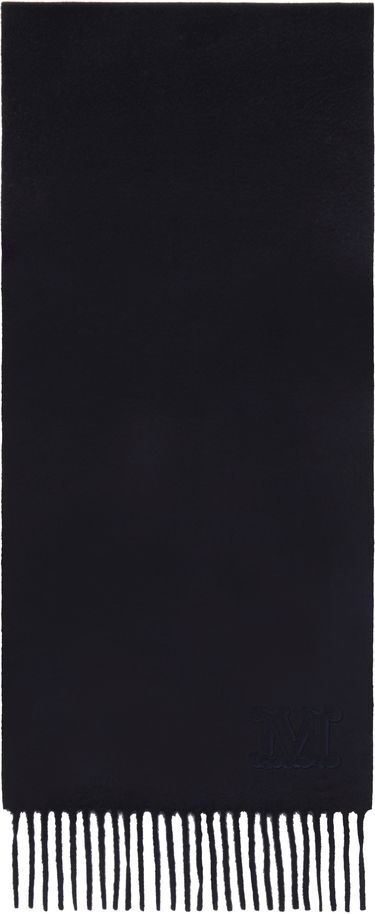 Tørklæde Max Mara Embroidered Logo Wool Scarf Mørkeblå | 2424546312600 MM02232, 0