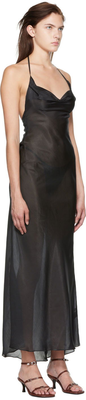 Kjole GUIZIO Guizio Exclusive Halter Neck Maxi Dress Sort | SD 3, 1