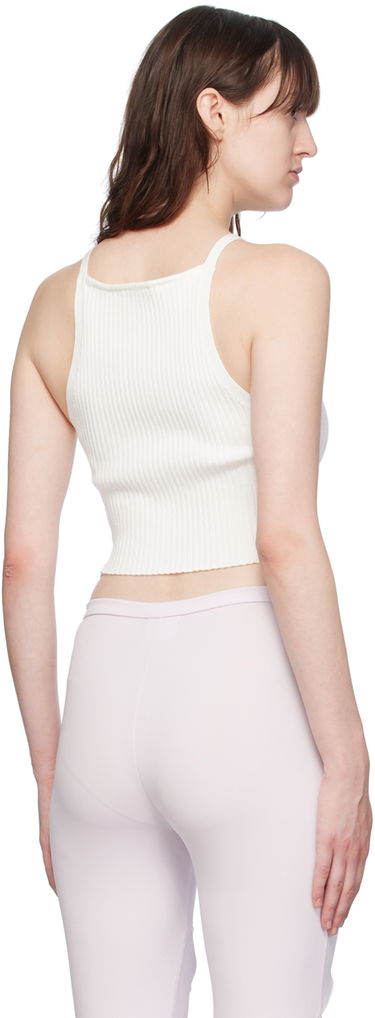 Tanktop Courrèges Ribbed Knit Pointy Tank Top Hvid | VESMTO042FI0001, 2