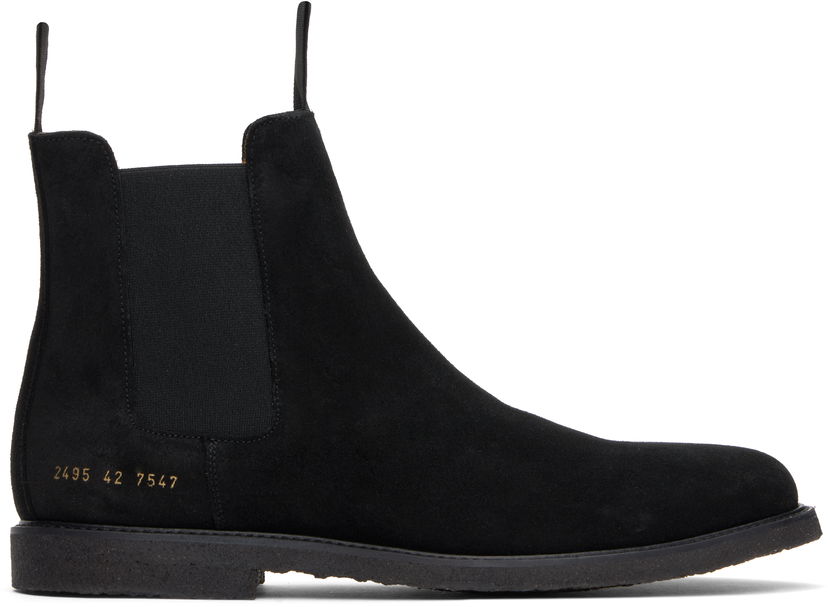 Tøj Common Projects Common Projects Waxed Suede Chelsea Boots Sort | ARTICLE 2495