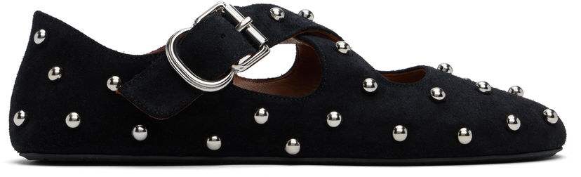 Kjole Alaïa ALAÏA Criss Cross Studded Ballerina Flats Sort | AA3A046CK284