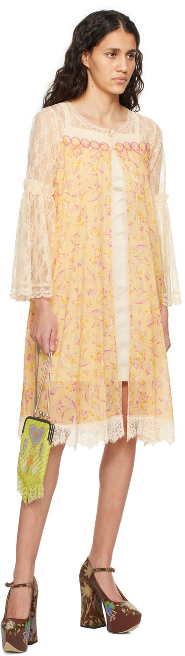 Kjole Anna Sui Lace Midi Dress Orange | 324C31, 3