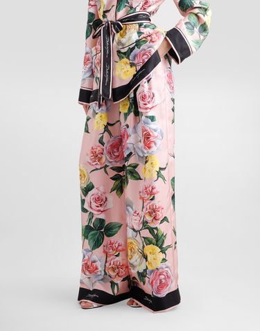 Pyjamas Dolce & Gabbana Dolce & Gabbana Silk Pajama Pants with Rose and Peony Print Lyserød | FTCISTHI1W3HF5IY, 3